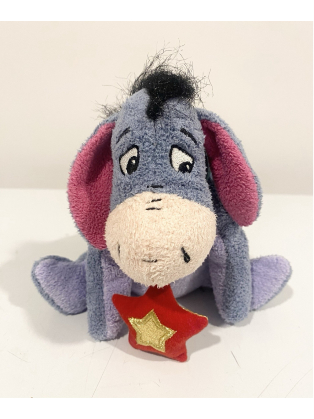 Disney Store Eeyore Christmas 2001 Mini Bean Bag Plush 9" Star Winnie the Pooh